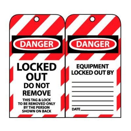 NATIONAL MARKER CO Lockout Tags - Locked Out Do Not Remove LOTAG35